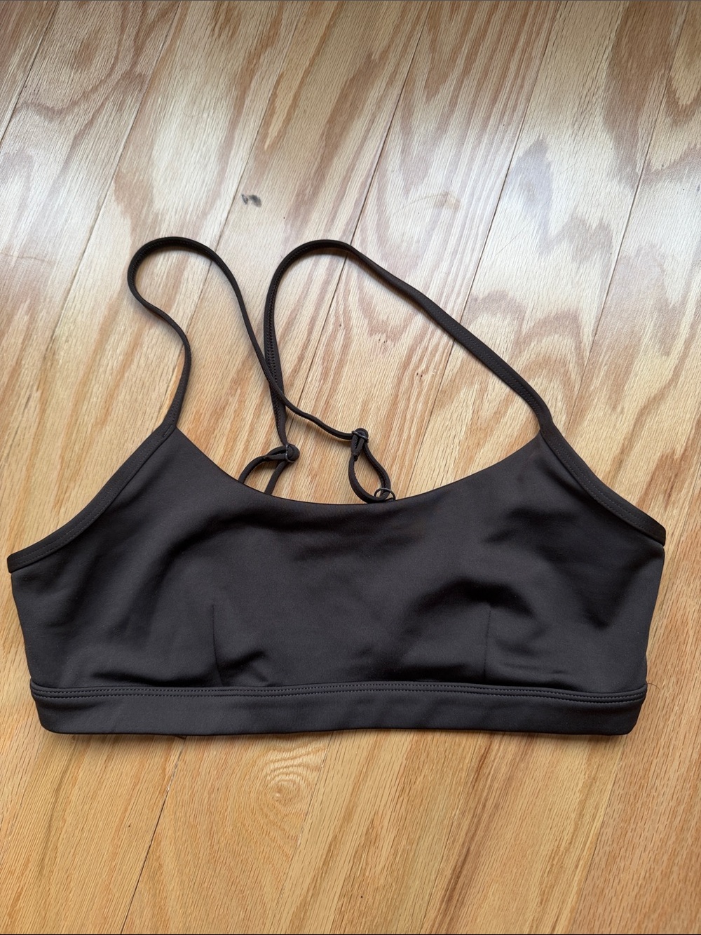 ALO Airlift Minimal Strappy Sports Bralette in Espresso
